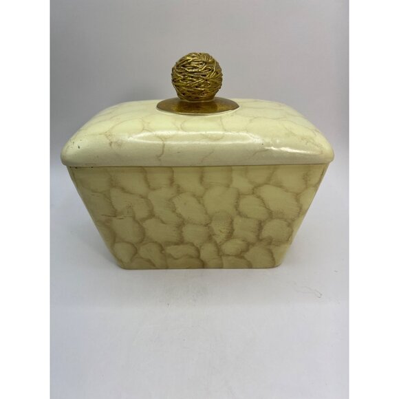 Ornate heavy Resin Box For Vanity, Dresser, Bathroom, Gold Handle - Picture 6 of 9